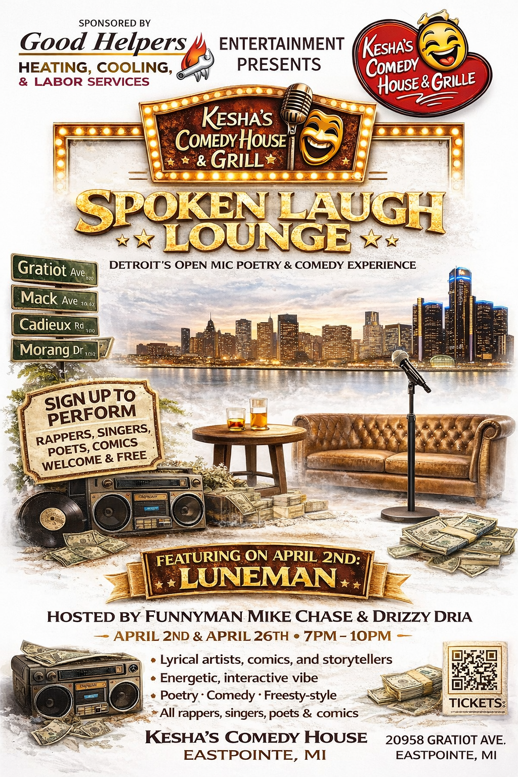Spoken Laugh Lounge 4/2 & 4/26