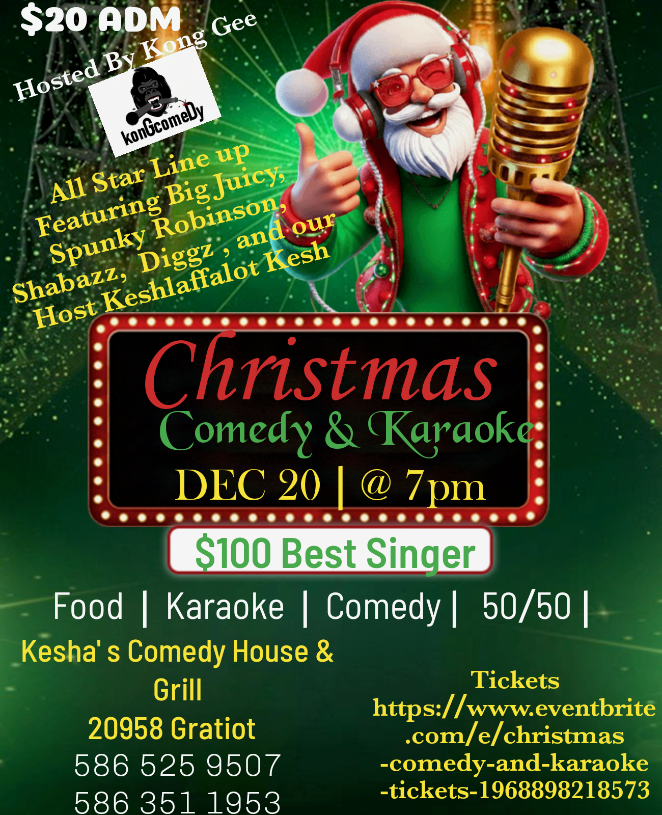 Christmas Comedy & Karaoke Dec 20th