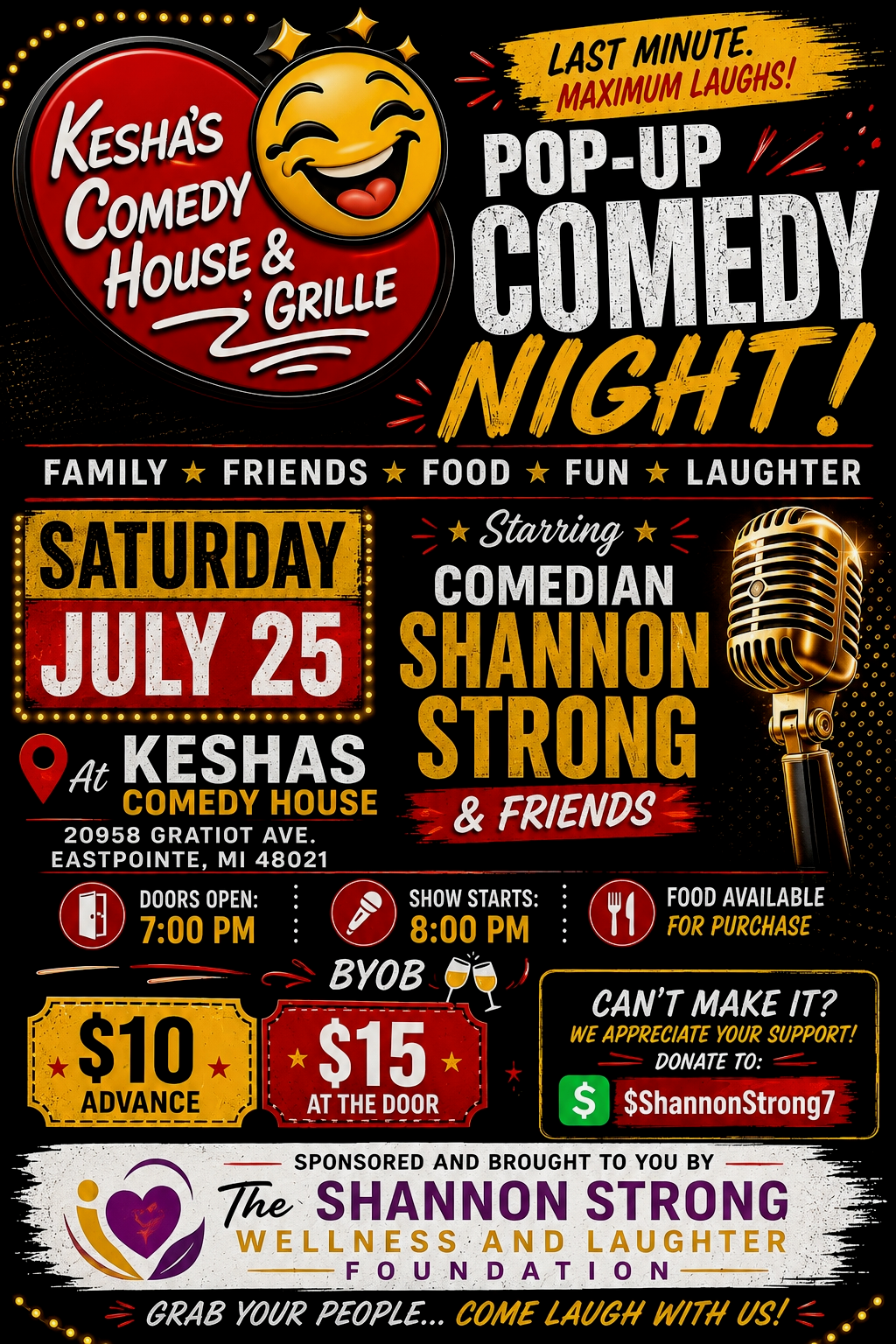 7/25 Pop Up Comedy Night